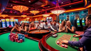 Experience the thrill of gambling at 789f com with vibrant casino tables and excited players.