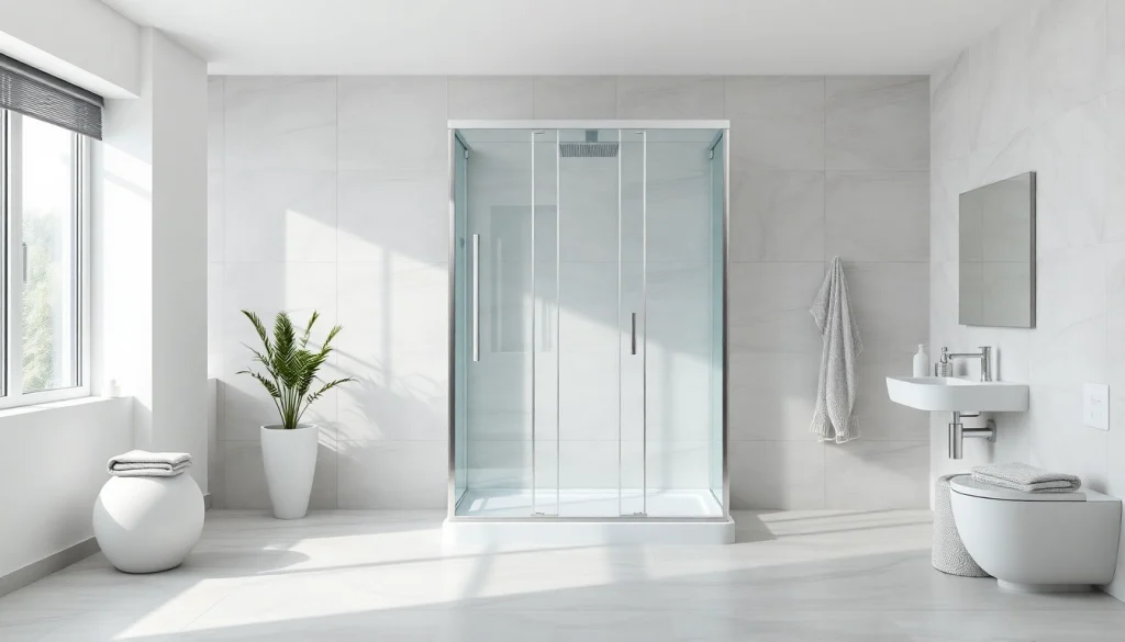 Admire the stylish sirhona cabine de douche in a contemporary bathroom setting with elegant features.