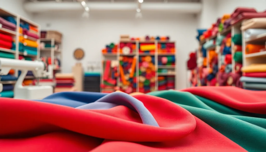 Sewing materials featuring stretch stoffen in vibrant colors for creative projects.
