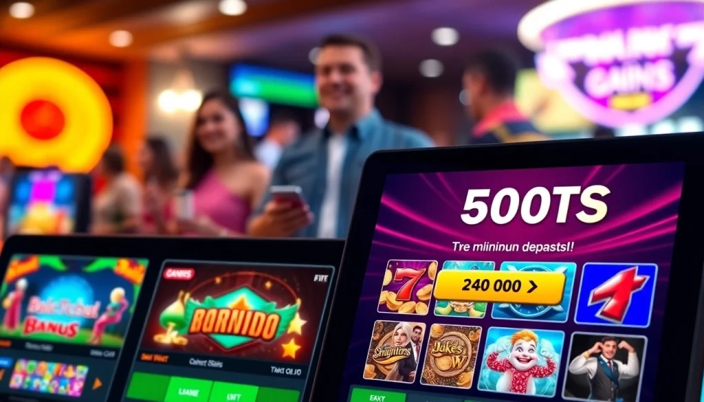 Slot depo 1k tampil menonjol dengan berbagai permainan slot menarik dan pengguna yang menikmati pengalaman bermain.