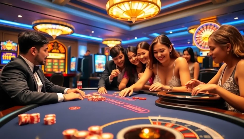Exciting U888 online casino scene with players at a blackjack table.