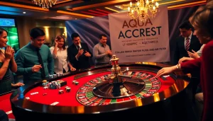 Engaging casino scene with a roulette table and AQUA CREST LT1000PC ADQ747935 Refrigerator Water Filter and Air Filter branding.
