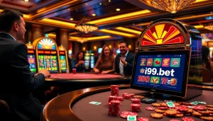 Experience the thrill of winning at I9BET, featuring vibrant gaming scenes and engaging online interfaces.