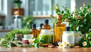 Proizvodi prirodna kozmetika u laboratoriji sa biljnim sastojcima.