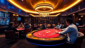 온라인 카지노에서 라이브 바카라를 즐기는 플레이어들의 매력적인 장면, 카지노사이트에 대한 신뢰와 고급스러운 분위기 보여줌