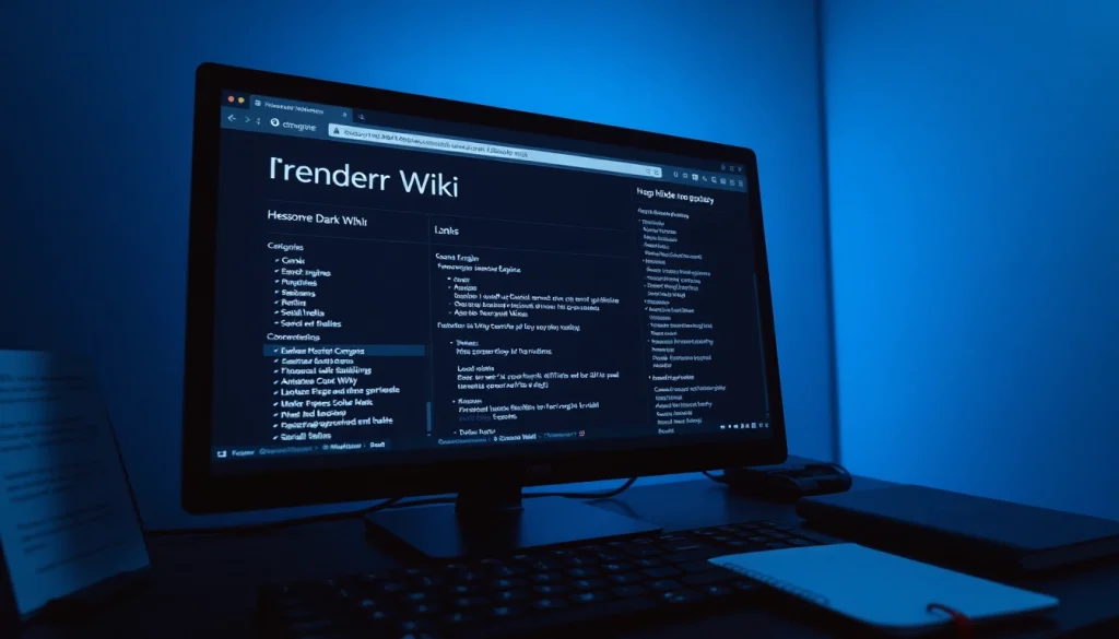 Explore the hidden wiki tor through a secure computer setup, showcasing .onion services.