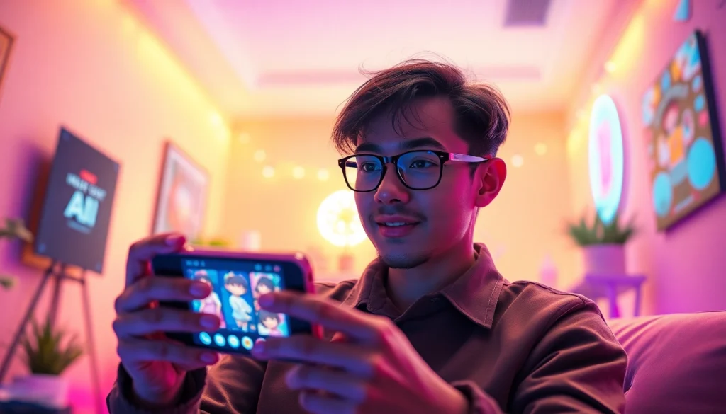 Engaging in nsfw ai chat on a modern device, showcasing immersive digital interaction.