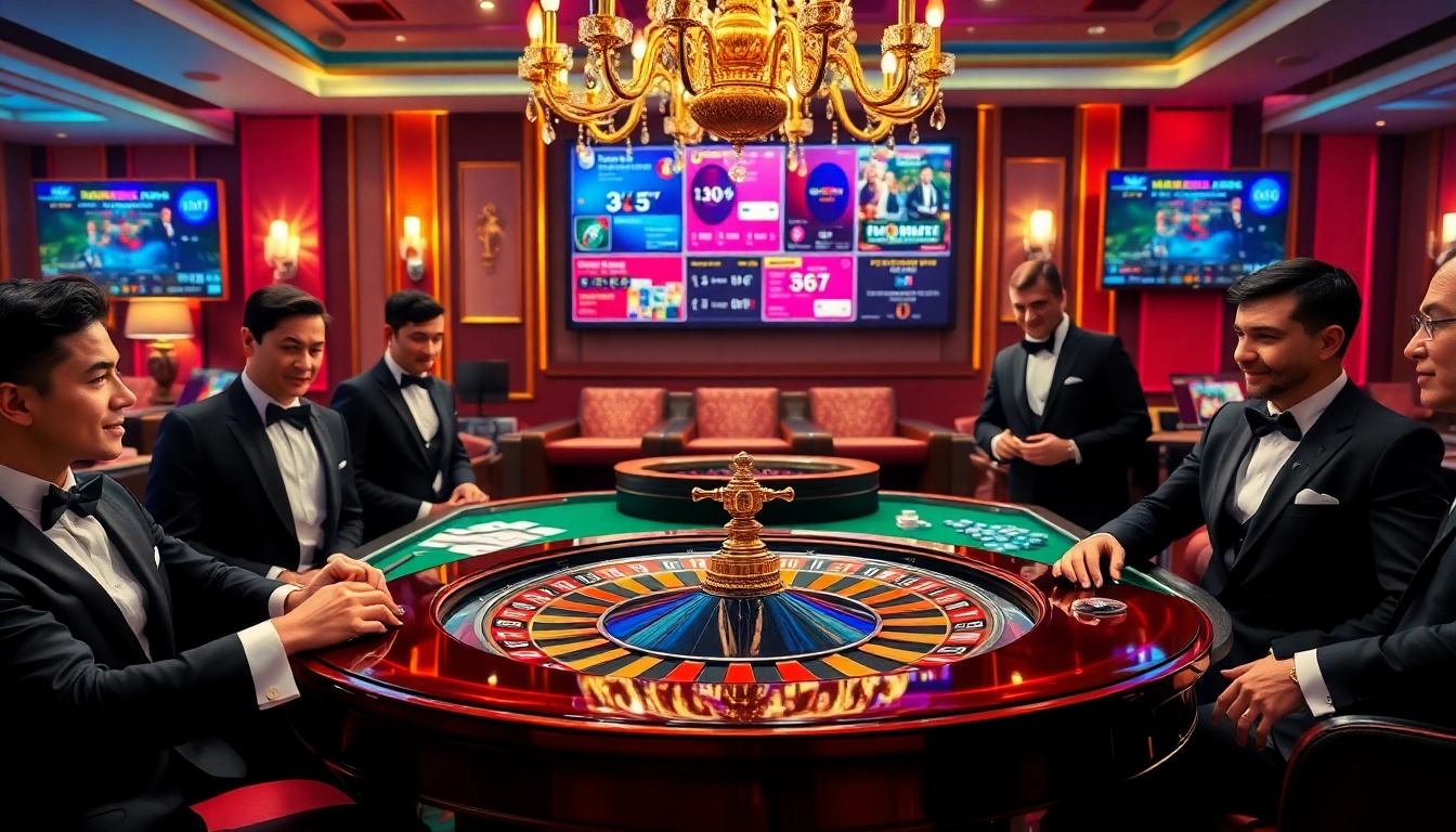 Vivez le frisson du meilleur casino en ligne à une table de roulette luxueuse dans un cadre de casino haut de gamme.