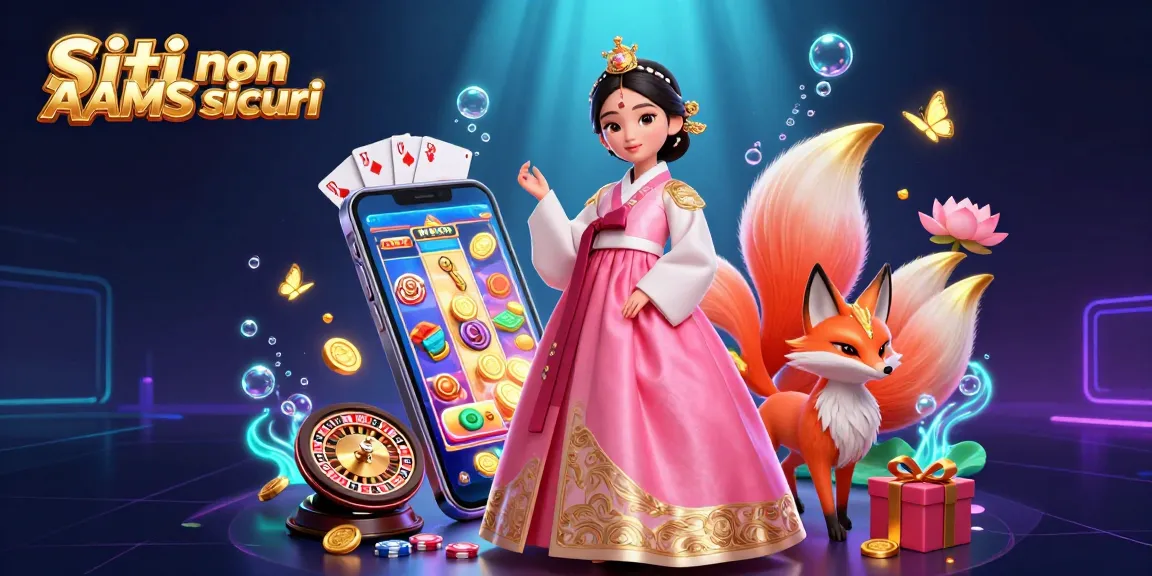 Scopri l'emozione del gioco d'azzardo online con Siti non AAMS sicuri, con una scena vivace di una donna asiatica, una volpe fortunata e elementi dinamici del casinò.