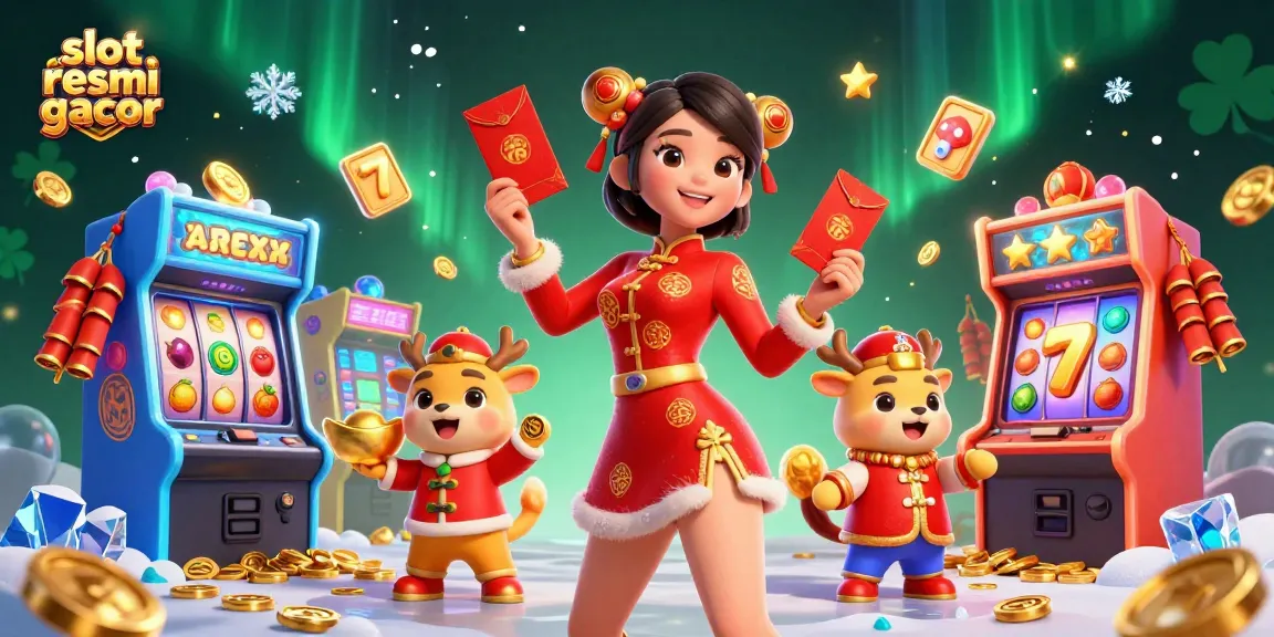 Engage with slot resmi gacor featuring a vibrant scene of a decorated Asian woman amidst colorful casino elements.