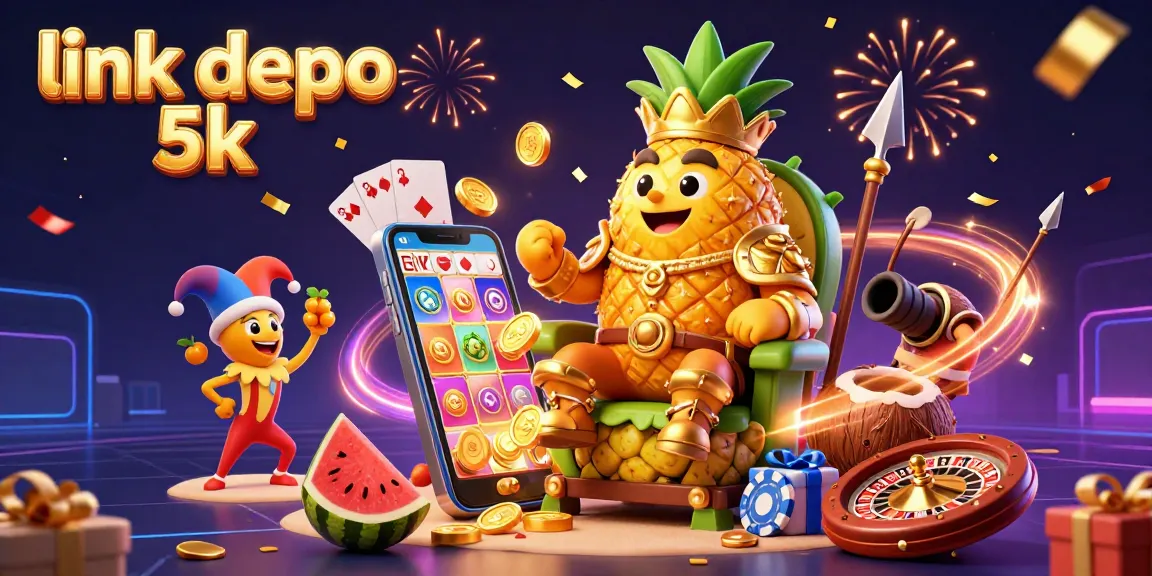 Engage in thrilling gameplay with link depo 5k while witnessing a vibrant casino scene featuring dynamic characters and exciting game elements.
