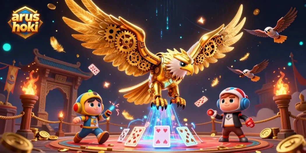 Menangkan permainan dengan arus hoki: ilustrasi kasino digital yang menakjubkan.