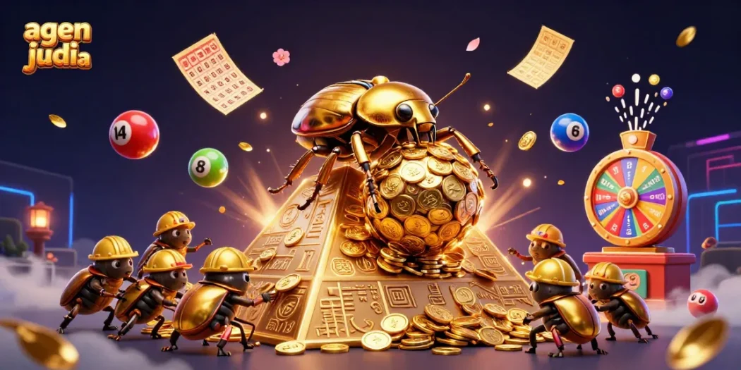 Experience thrilling action at agen judi bola with playful beetles and dynamic casino symbols.