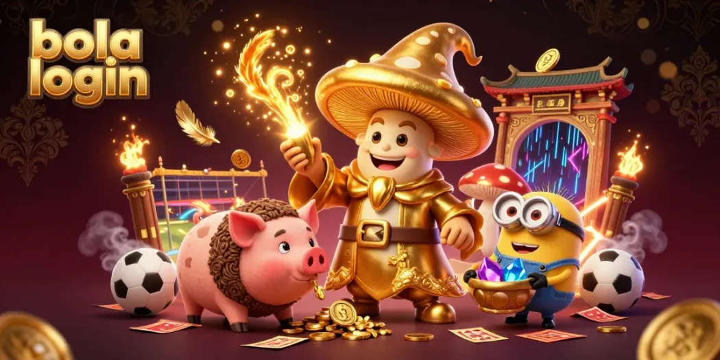Bidding creatively on bola login in a vibrant 3D sports betting scene with magical characters.